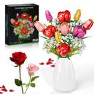 Conjunto de construção de buquês de flores GoStock Rose Tulips com 680 blocos