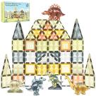 Conjunto de construção de dinossauros Magnetic Tiles, 65 unidades para crianças de 3 a 12 anos Conjunto de construção de dinossauros Magnetic Tiles, 65 unidades para crianças de 3 a 12 anos