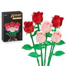 Conjunto de construção Flower Bouquet EWED Rose, pacote com 6 unidades para decoração de casa