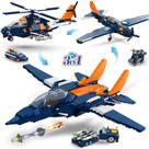 Conjunto de construção HOGOKIDS 3 em 1 Fighter Jet Plane 738 unidades com mais de 8 anos