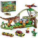 Conjunto de construção HOGOKIDS Dinosaur Roller Coaster 1222 unidades com 4 dinossauros