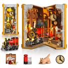 Conjunto de construção HOGOKIDS Magic Train Station Book Nook com luz
