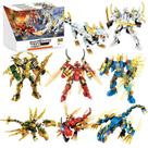 Conjunto de construção WishaLife Ninja Mech Dragon Warrior 1222 peças