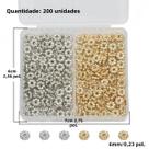 Conjunto de Contas de Floco de Neve 6mm - Banhado a Ouro e Prata - Para Pulseiras e Colares DIY