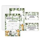 Conjunto de convites para chá de bebê Greenery Animals 25 convites