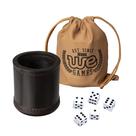 Conjunto de copos de dados WE Games Professional feito à mão em couro marrom