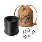 Conjunto de copos de dados WE Games Professional feito à mão em couro preto