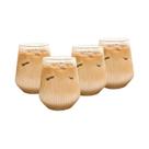 Conjunto De Copos De Vidro Resistentes Ao Calor Com Listras Verticais Para Água, Leite, Suco E Café