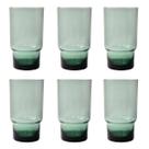 Conjunto de Copos De Vidro Verde Moderno Água 6 un 520Ml