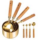 Conjunto de copos e colheres de medição em aço inoxidável GuDoQi Gold Conjunto de copos e colheres de medição em aço inoxidável GuDoQi Gold