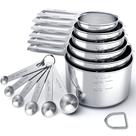 Conjunto de copos e colheres de medição TILUCK em aço inoxidável G-Large