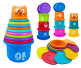 Conjunto de copos empilháveis Ella Dream Multicolor, 17 unidades para bebês Conjunto de copos empilháveis Ella Dream Multicolor, 17 unidades para bebês