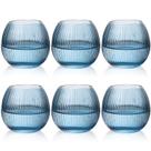Conjunto de copos JOVGANK Blue Ribbed 320mL (6 unidades)