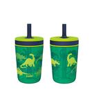 Conjunto de copos Zak Designs Kelso Dino Camo 450 ml para crianças, 2 unidades