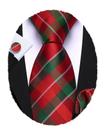 Conjunto de Corbata Barry.Wang a Cuadros para Hombre con Pañuelo
