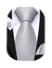 Conjunto de Corbata Barry.Wang Clásica en Seda con Pañuelo para Hombre