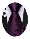 Conjunto de Corbata Barry.Wang de Seda Tejida con Diseño Paisley para Hombre