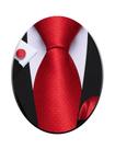 Conjunto de Corbata Barry.Wang Rayas Rojas para Hombre con Pañuelo
