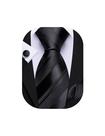 Conjunto de Corbata de Seda a Rayas Barry.Wang, 150 cm de Largo