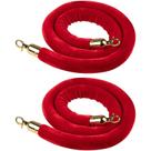 Conjunto de cordas Stanchion Juvale Red Velvet 1,4 cm x 1,5 m com ganchos dourados