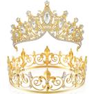 Conjunto de coroas Junkin Barroco Queen King Prince Tiara Crystal