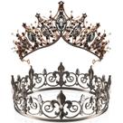 Conjunto de coroas Junkin Barroco Queen King Prince Tiara Crystal