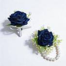 Conjunto de corpete de pulso e boutonniere Nidazee Deep Blue Rose Conjunto de corpete de pulso e boutonniere Nidazee Deep Blue Rose