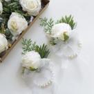 Conjunto de corpetes de pulso Floroom Ivory Rose para mulheres, casamento x6
