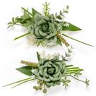 Conjunto de Corsage y Boutonnière Serwalin Verde para Boda
