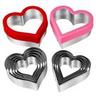 Conjunto de cortador de biscoitos da Kooc Heart Shape, 12 peças de aço inoxidável