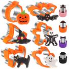 Conjunto de cortador de biscoitos de Halloween NPET, 10 peças de aço inoxidável
