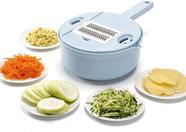 Conjunto de cortador de vegetais redondo de 12 peças com tigela e lâminas
