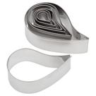 Conjunto de cortadores de biscoitos Ateco Plain Edge Comma em aço inoxidável 7 unidades