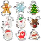 Conjunto de cortadores de biscoitos KAISHANE Christmas 9 Shapes em aço inoxidável