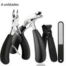 Conjunto De Cortadores De Unhas Encravadas Em Aço Inoxidável Reforçado 4 Peças Com Cabo De Fácil
