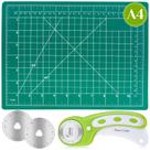 Conjunto de cortadores rotativos Audab Self Healing com tapete de 45 mm com 2 lâminas Conjunto de cortadores rotativos Audab Self Healing com tapete de 45 mm com 2 lâminas