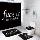 Conjunto de Cortina e Tapete de Banheiro ArtSocket Funny Get Naked - 180x180cm