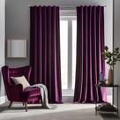 Conjunto de cortinas Aljctns Grape Purple Velvet 214x132cm