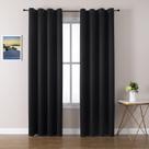 Conjunto de cortinas Blackout ChrisDowa, 203 cm de comprimento, 2 painéis, preto Conjunto de cortinas Blackout ChrisDowa, 203 cm de comprimento, 2 painéis, preto