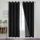 Conjunto de cortinas Blackout Joydeco, 160 cm de comprimento, 2 painéis, preto