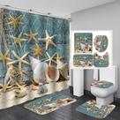 Conjunto de cortinas de chuveiro 3D Starfish Seashell Bathroom Decor