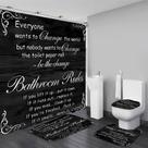 Conjunto de cortinas de chuveiro AZHM Black Spellbook com tapetes e acessórios