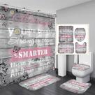 Conjunto de cortinas de chuveiro AZHM Inspirational Quotes com tapetes, 4 unidades