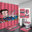 Conjunto de cortinas de chuveiro Bettys Boops Anime Waterproof 4 unidades