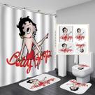 Conjunto de cortinas de chuveiro Bettys Boops Anime Waterproof 4 unidades