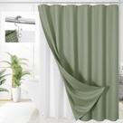 Conjunto de cortinas de chuveiro Caidlela 3 em 1 Sage Green Waterproof