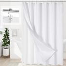 Conjunto de cortinas de chuveiro Caidlela 3 em 1 White Waffle 180x180cm