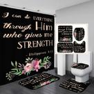 Conjunto de cortinas de chuveiro Christian Scripture Waterproof Floral