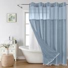 Conjunto de cortinas de chuveiro eachope Boho Farmhouse No Hook Blue