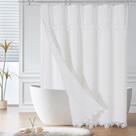 Conjunto de cortinas de chuveiro Gibelle Boho Farmhouse Linen 180x180cm Conjunto de cortinas de chuveiro Gibelle Boho Farmhouse Linen 180x180cm